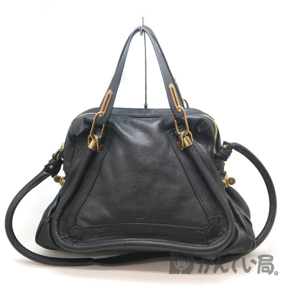 CHLOE Paraty Bag Handbag Shoulder Leather Black